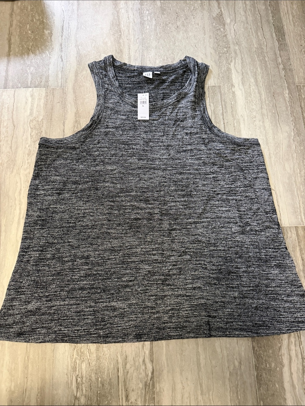GAP NWT XL Marled Charcoal Sleeveless Tank